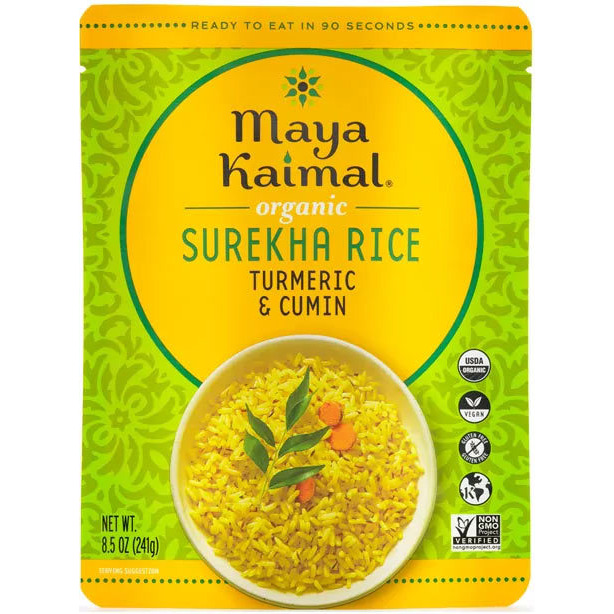 Maya Kaimal Organic Surekha Rice - Turmeric + Cumin (Ready-to-Eat) (8.5 oz pouch)