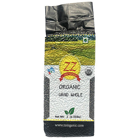 ZZ Organic Urad Whole (Black Gram Whole) (2 lbs bag)