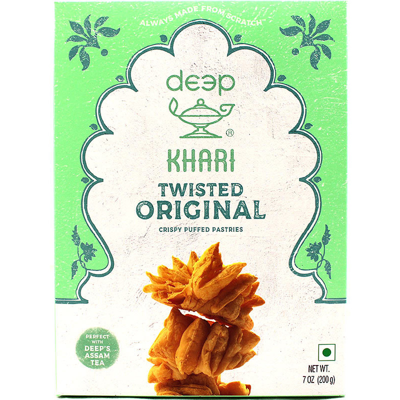 Deep Twisted Khari Biscuits - Original Plain Puffed Pastries (7 oz box)