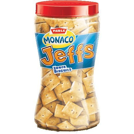 Parle Monaco Jeffs - Zeera (Mini Cumin Biscuits) (7 oz jar)
