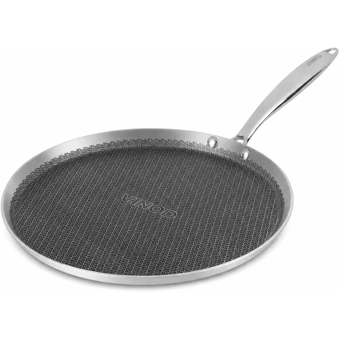 Vinod Platinum Triply Stainless Steel SAS Pro Dosa Tawa (Induction and Metal-Spoon Friendly) - 28 cm (Cooking Utensils)