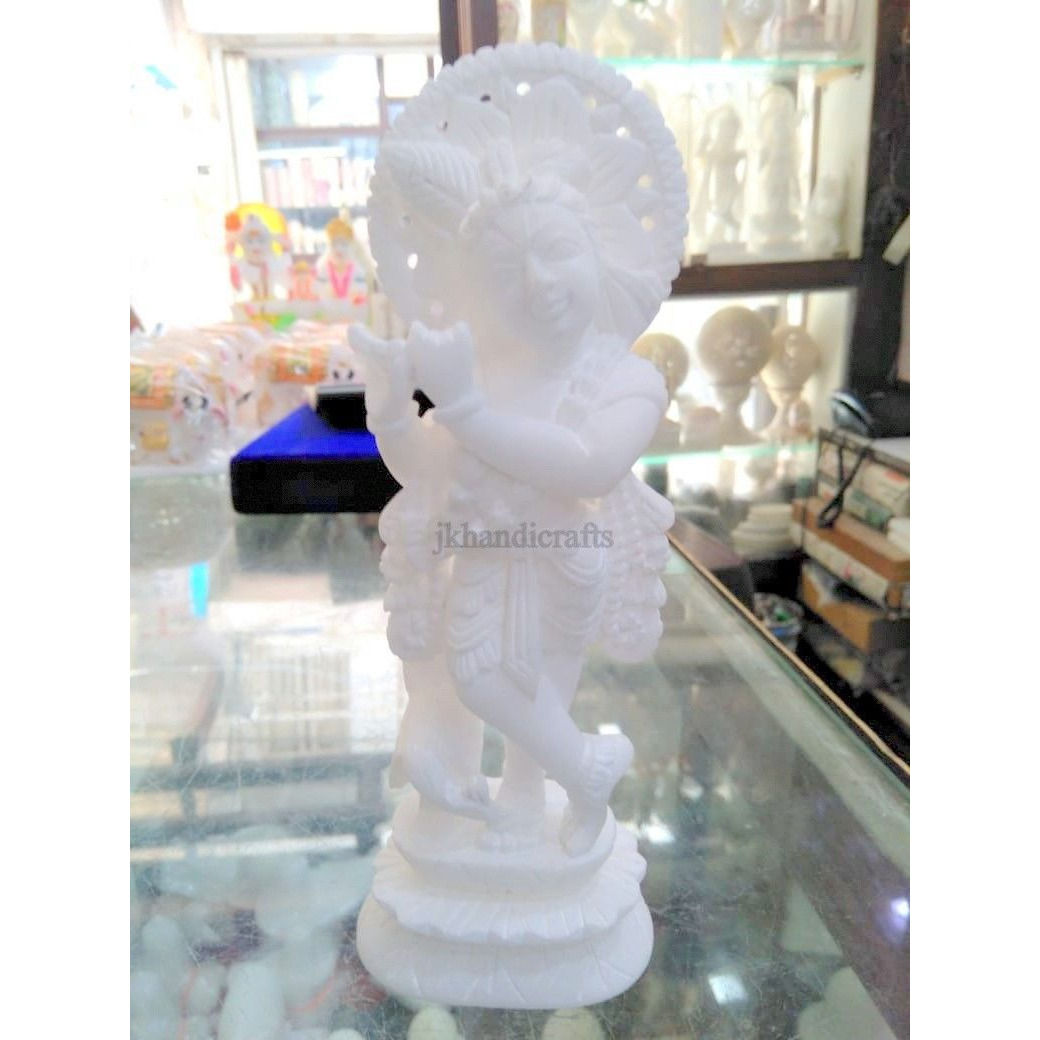 7   Marble Idols Of Lord Krishna Incredible Good Luck Art Temple Home Decor Gift