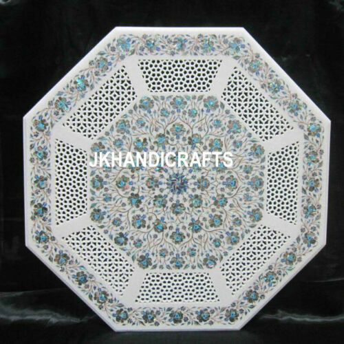 48   Marble Dining Table Top Abalone Shell With High Quality Filigree Home Decor