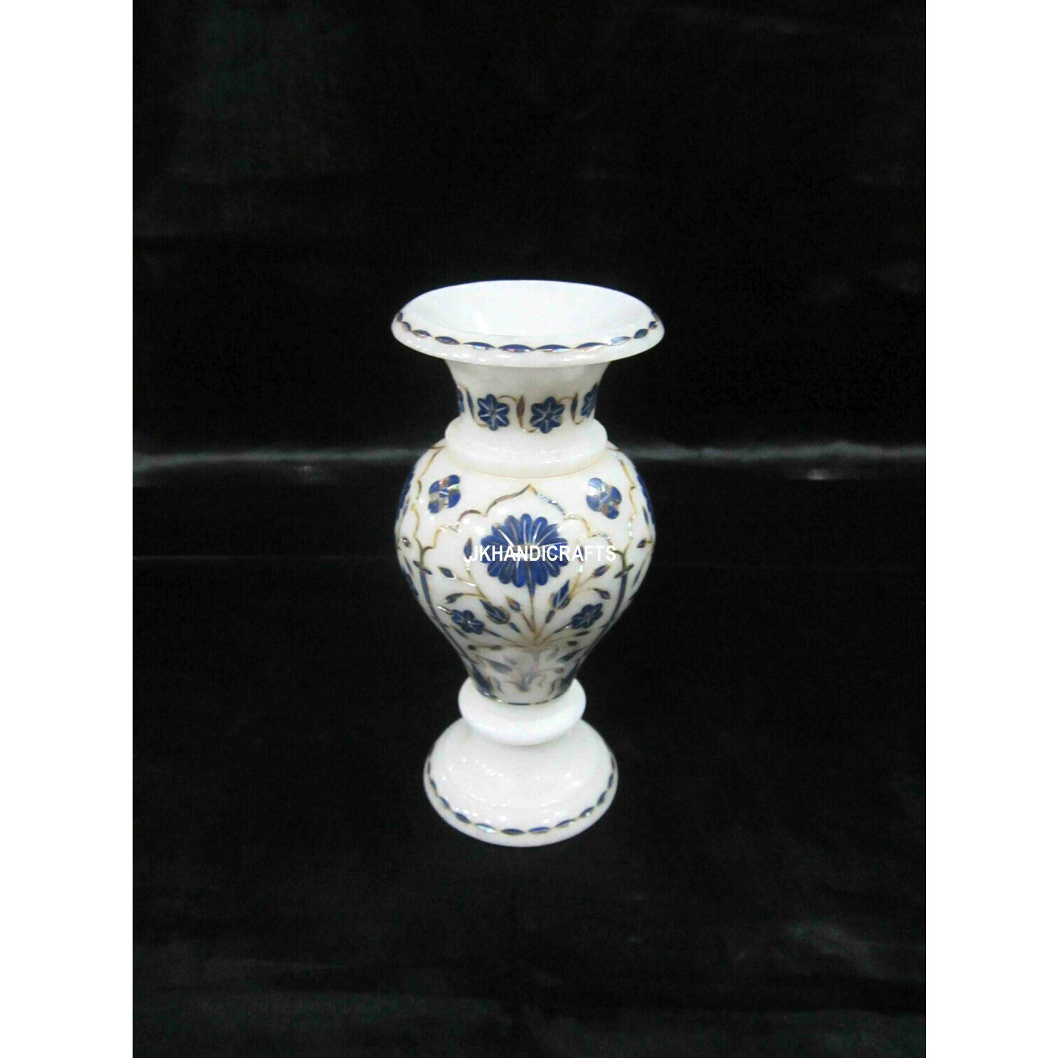 8   White Marble Flower Vase Semi Precious Stones Inlay Art Office Decor Gifts