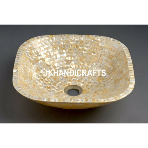 12   River Shell Mother Of Pearl Square Wash Basin/Sink Bathroom kitchen Decor