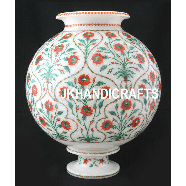 10   Exclusive Marble Flower Pot Unique Marquetry Inlay Art Interior Real Gifts