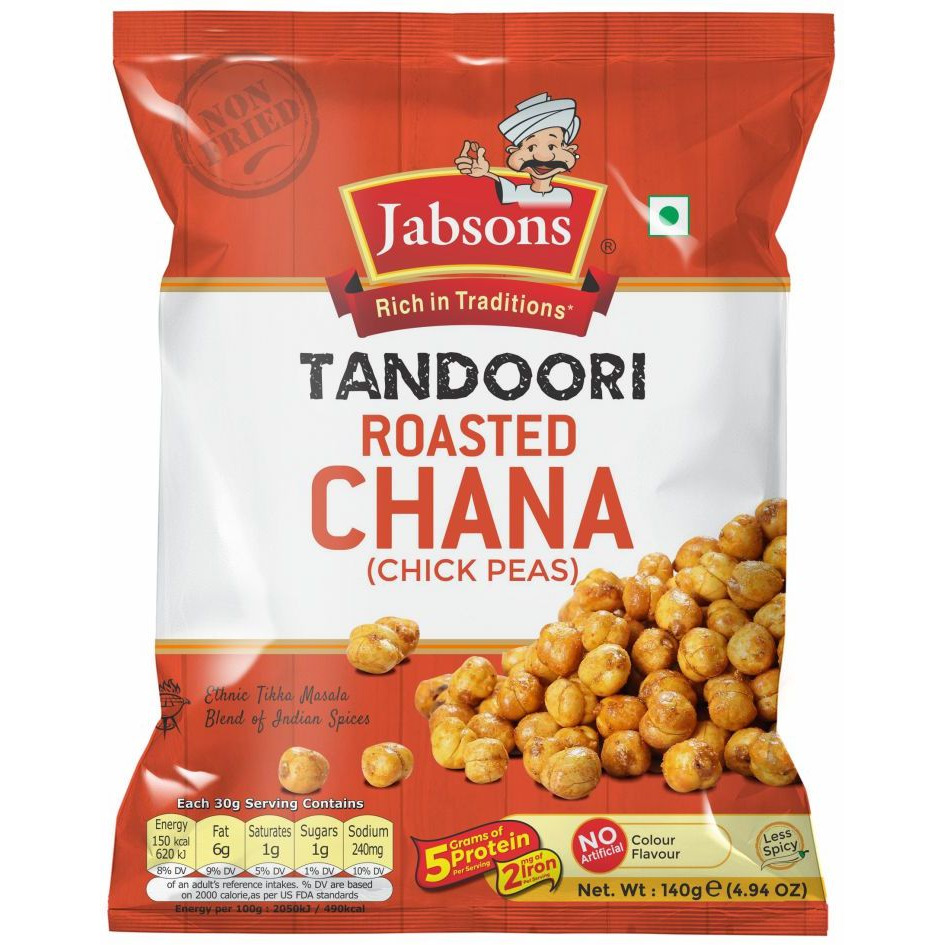 Jabsons Tandoori Roasted Chana Skinless - 140 Gm (4.94 Oz)