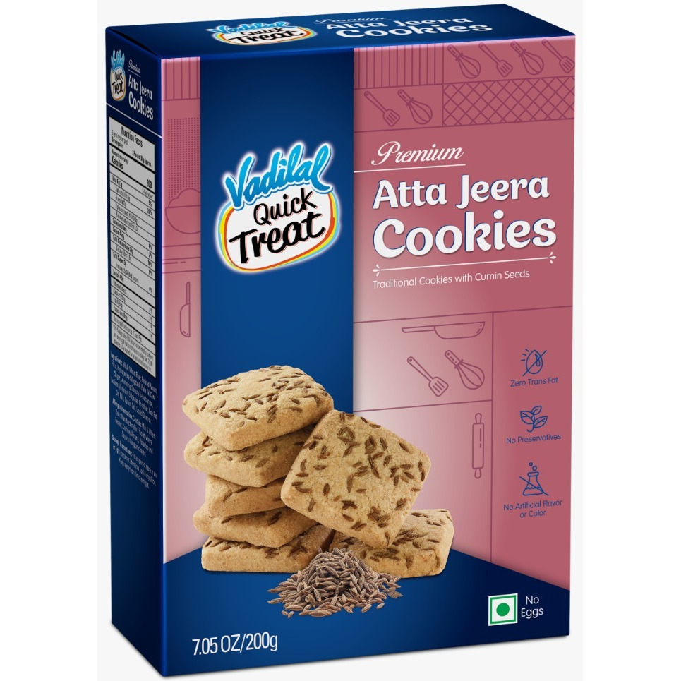 Vadilal Atta Jeera Cookies - 200 Gm (7 Oz)