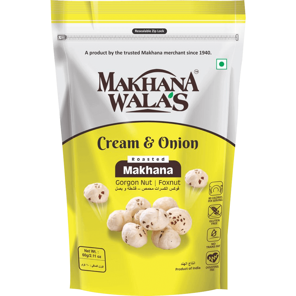 Makhana Wala's Cream & Onion Roasted Makhana - 60 Gm (2.1 Oz)