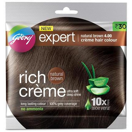Godrej Expert Creme Natural Brown 4.0 Hair Color - 20 Gm (0.7 Oz)