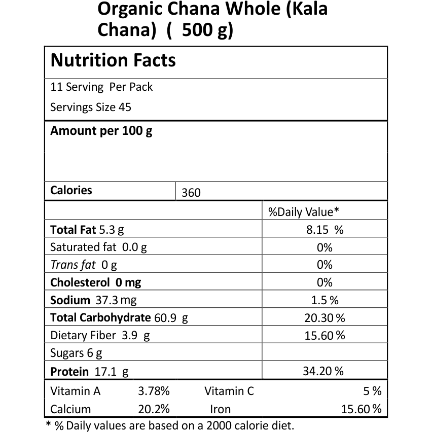 Buy Online Just Organik Organic Kala Chana 2 Lb 908 Gm Zifiti Com