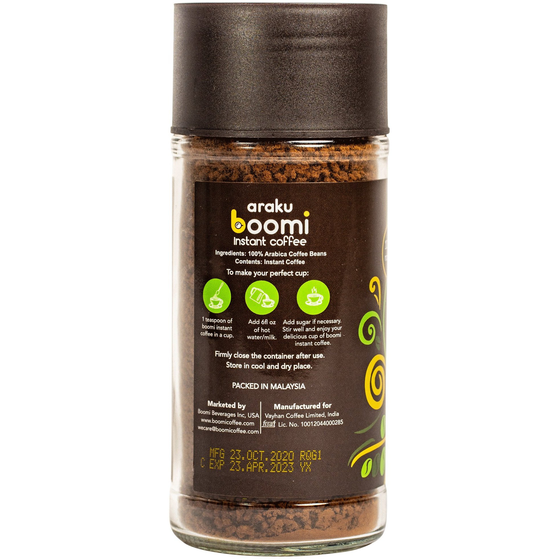 Boomi Araku Instant Coffee - 100 Gm (3.5 Oz) [FS]