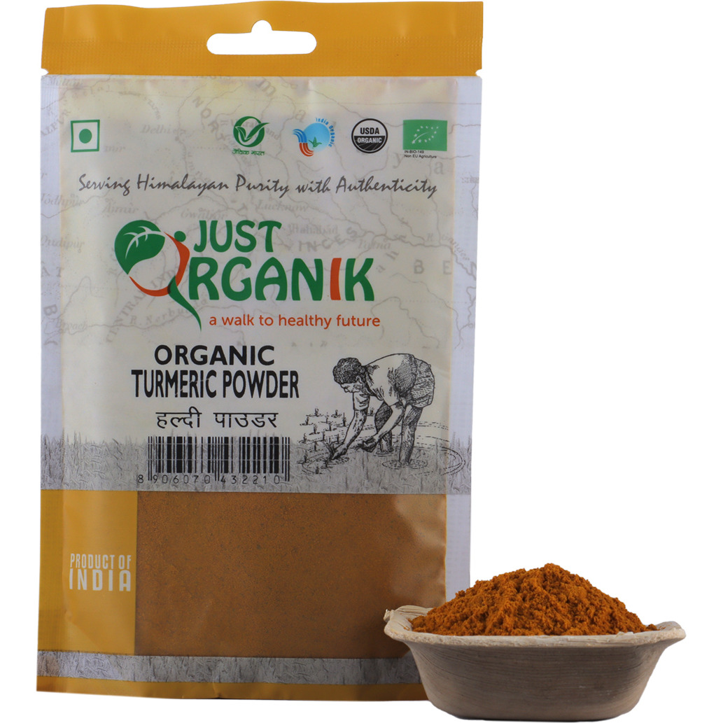 Just Organik Organic Turmeric Haldi Powder - 100 Gm (3.5 Oz)