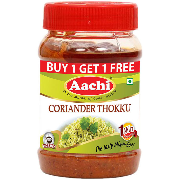 Aachi Coriander Thokku Rice Paste - 200 Gm (7 Oz) [Buy 1 Get 1 Free]