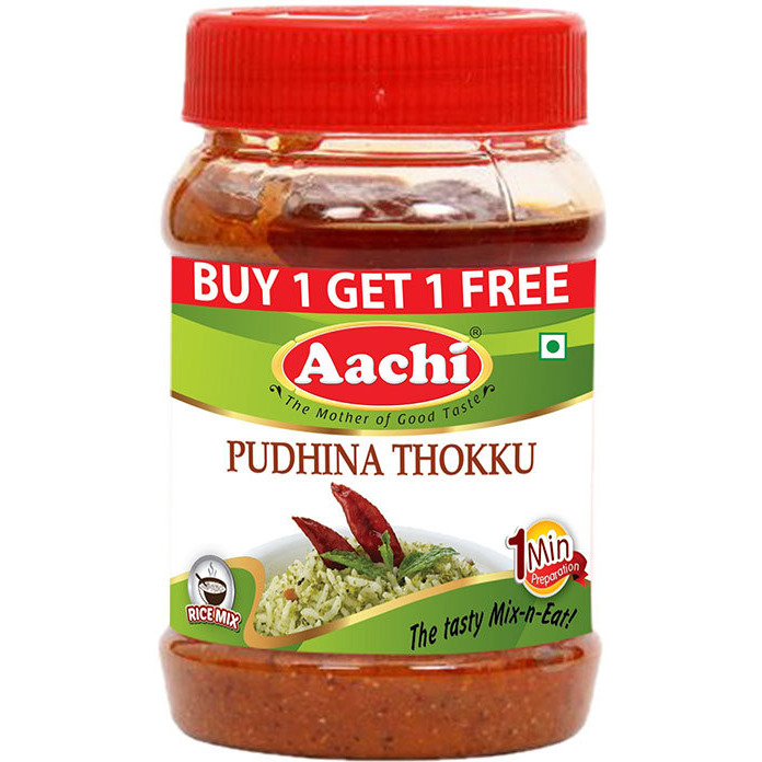 Aachi Pudhina Thokku Rice Paste - 200 Gm (7 Oz) [Buy 1 Get 1 Free]