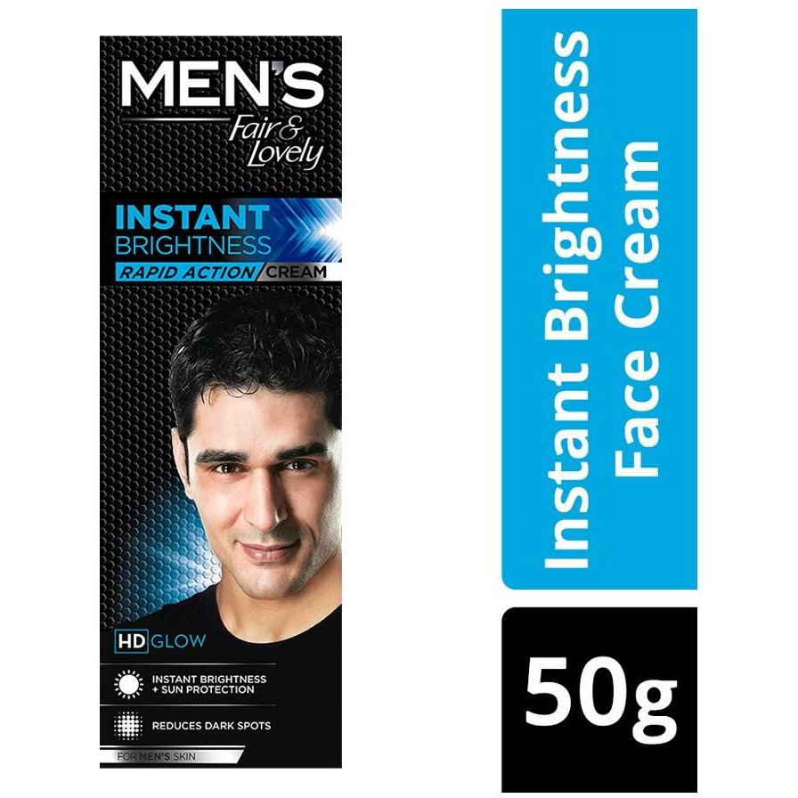 Fair & Lovely Glow & Handsome Instant Brightness Rapid Action Cream - 50 Gm (1.76 Oz)