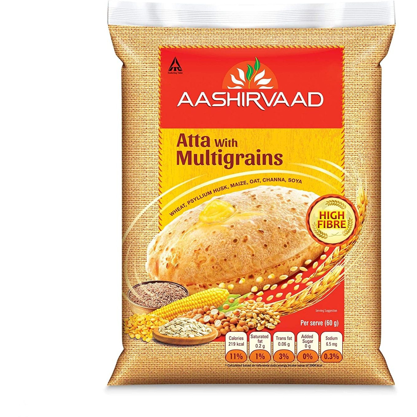 Ashirvaad Atta With Multigrains - 11 Lb (5 Lg)