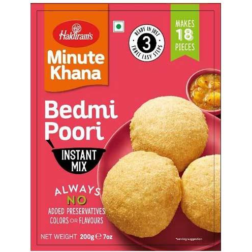 Case of 24 - Haldiram's Minute Khana Instant Mix Bedmi Poori - 200 Gm (7 Oz)