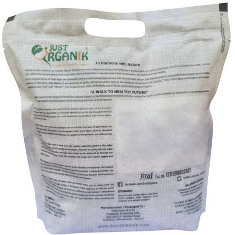 Just Organik Organic Hand Pounded Rice Sona Masoori Rice - 10 Lb (4.54 Kg)