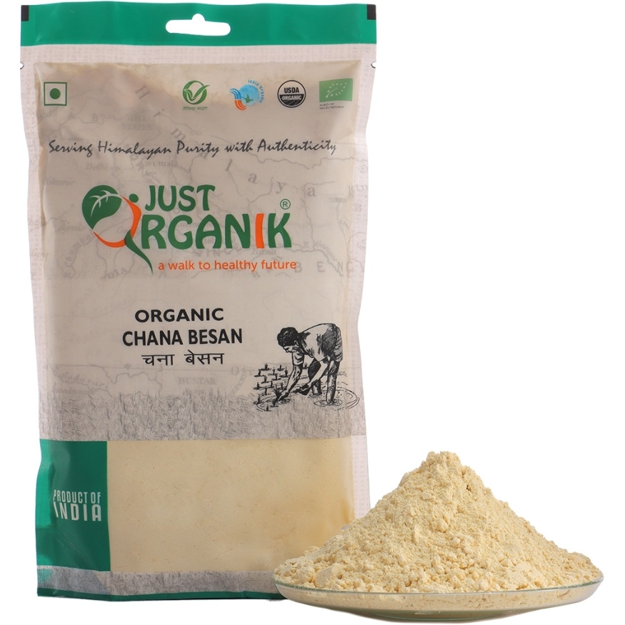 Just Organik Organic Gram Flour Chana Besan - 2lb (908 Gm)