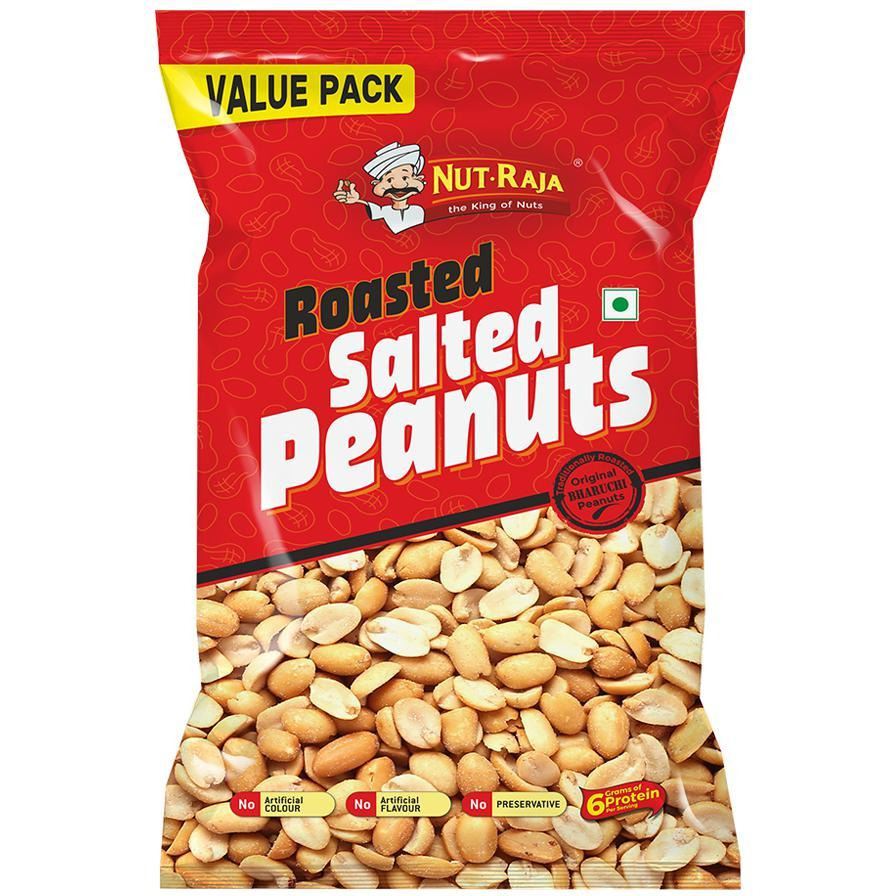 Jabsons Nut-Raja Roasted Salted Bharuchi Peanuts -  320 Gm (11.29 Oz) [50% Off]