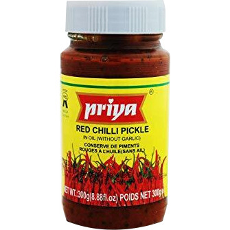 Priya Red Chilli Pickle Without Garlic - 300 Gm (10.58 Oz)