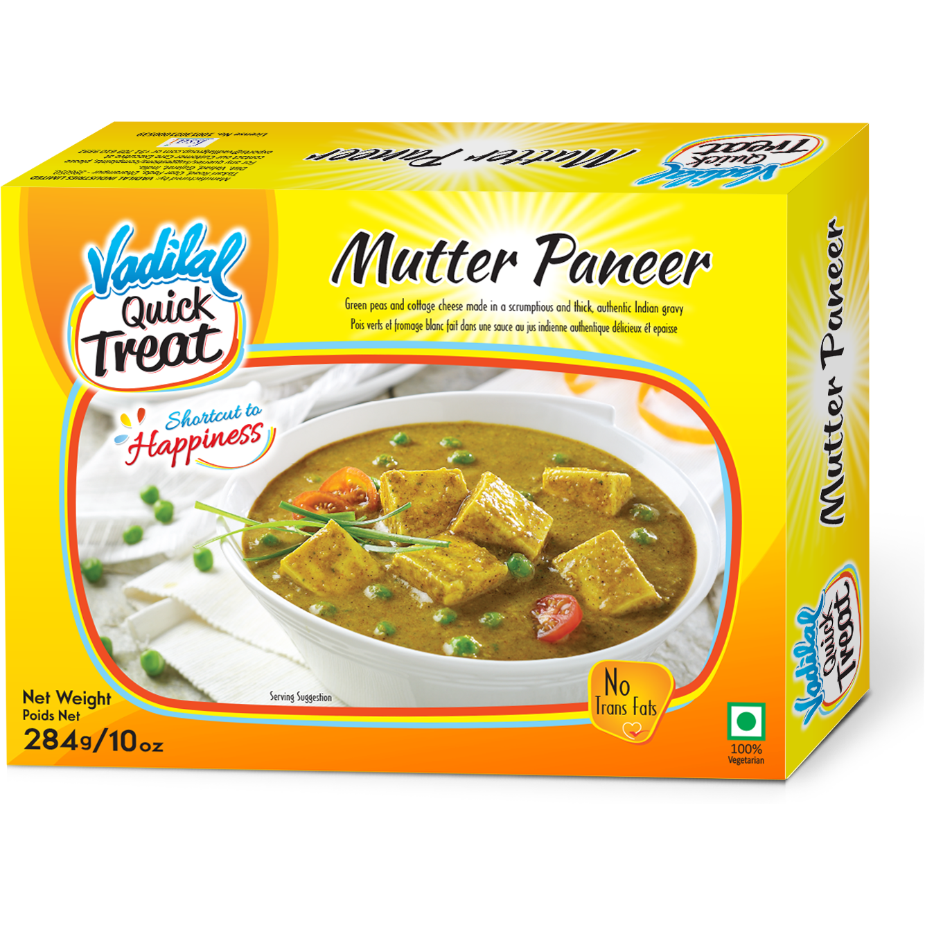 Vadilal Quick Treat Mutter Paneer - 10 Oz (284 Gm)