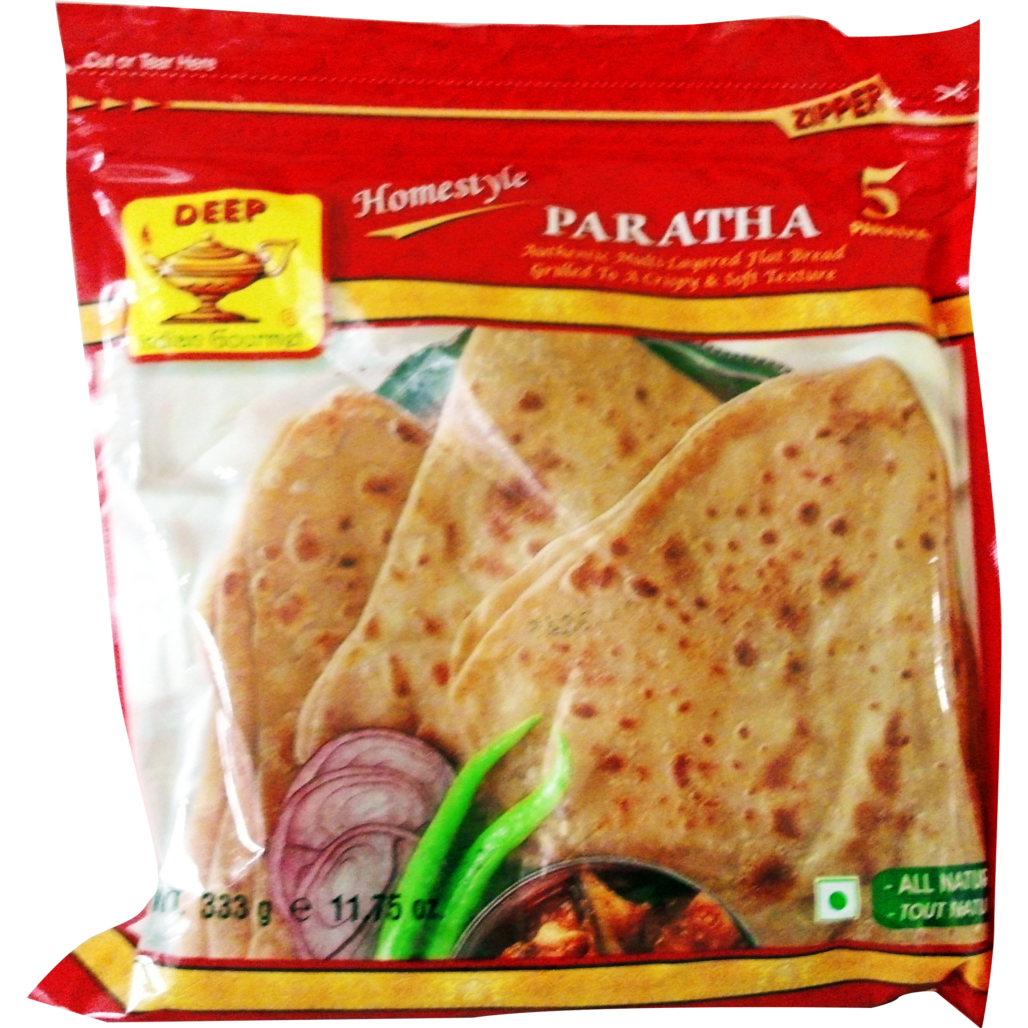 Deep Homestyle Paratha 5 Pc - 11.75 Oz (333 Gm)