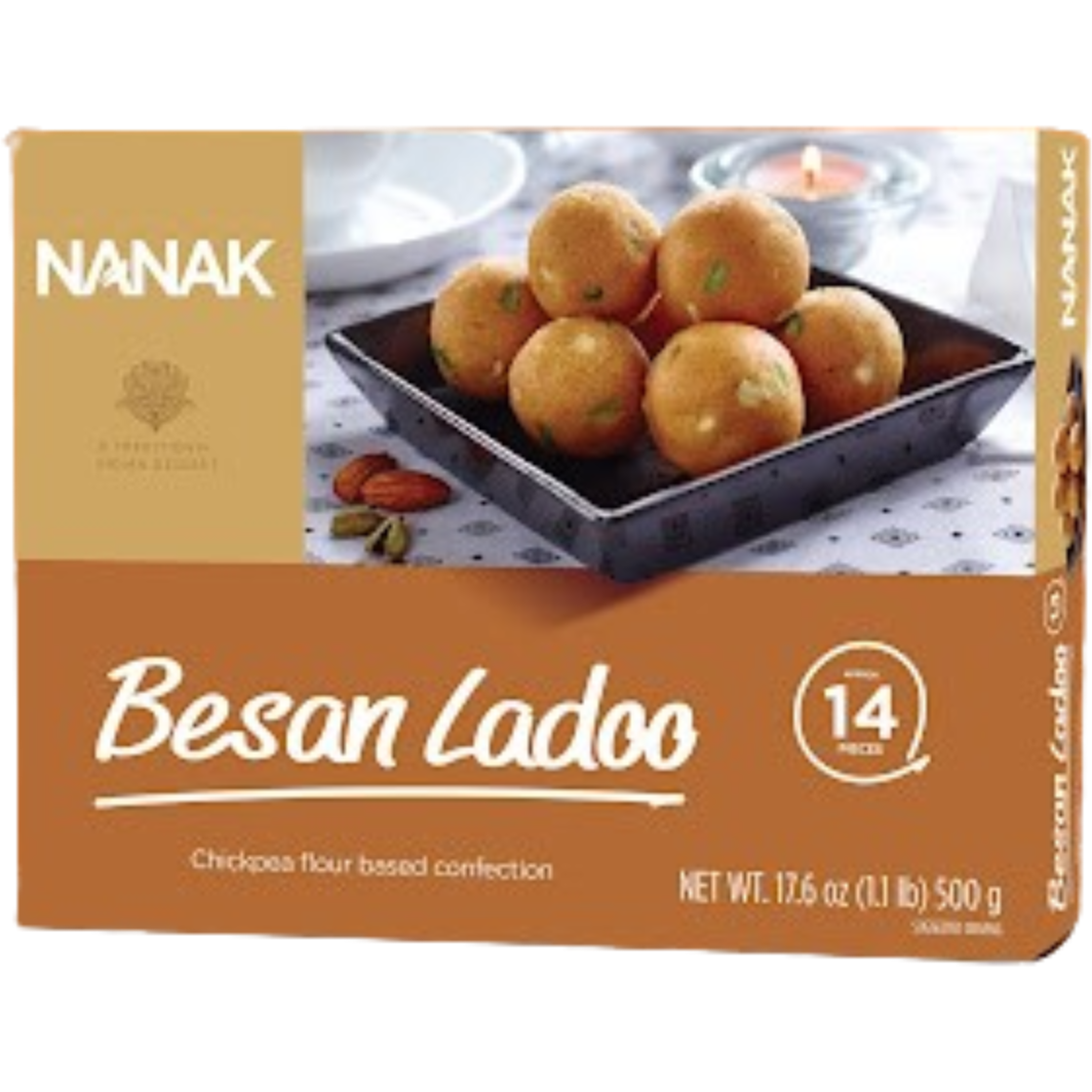 Nanak Besan Ladoo 14 Pc - 500 Gm (17.6 Oz)