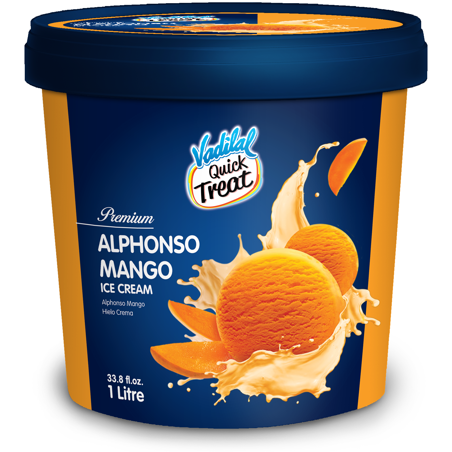 Vadilal Alphonso Mango Ice Cream - 1 L (33.8 Fl Oz)