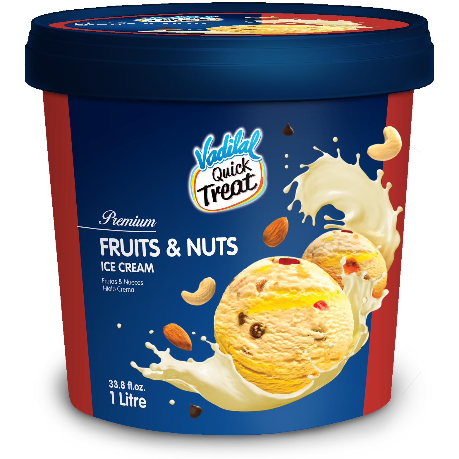 Vadilal Fruit And Nuts Ice Cream - 1 L (33.8 Fl Oz)