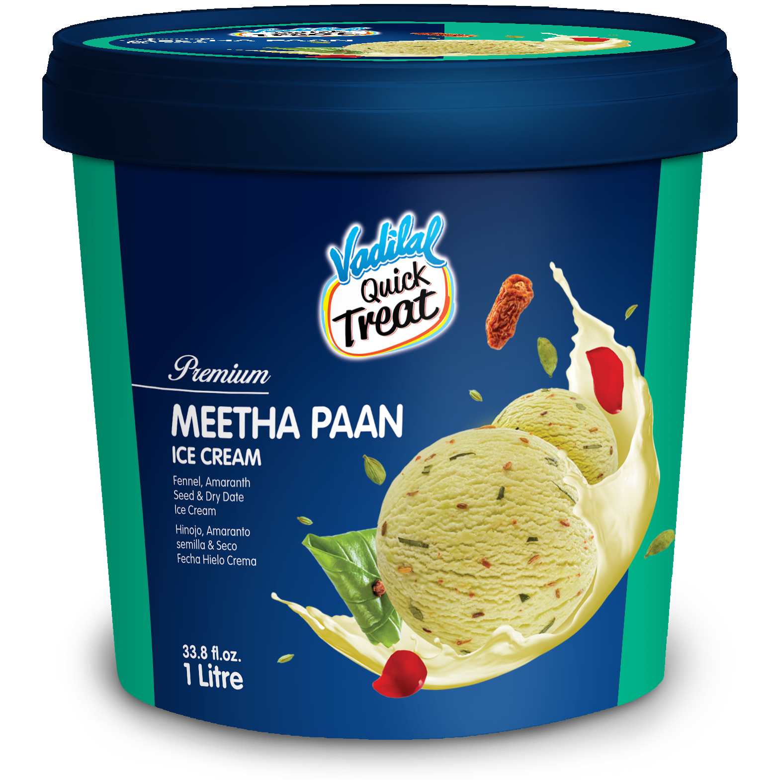 Vadilal Meetha Paan Ice Cream - 1 L (33.8 Fl Oz)