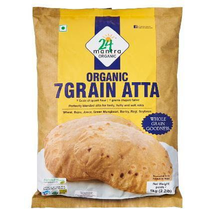 24 Mantra Organic 7 Grain Atta - 10 Lb (4.5 Kg)