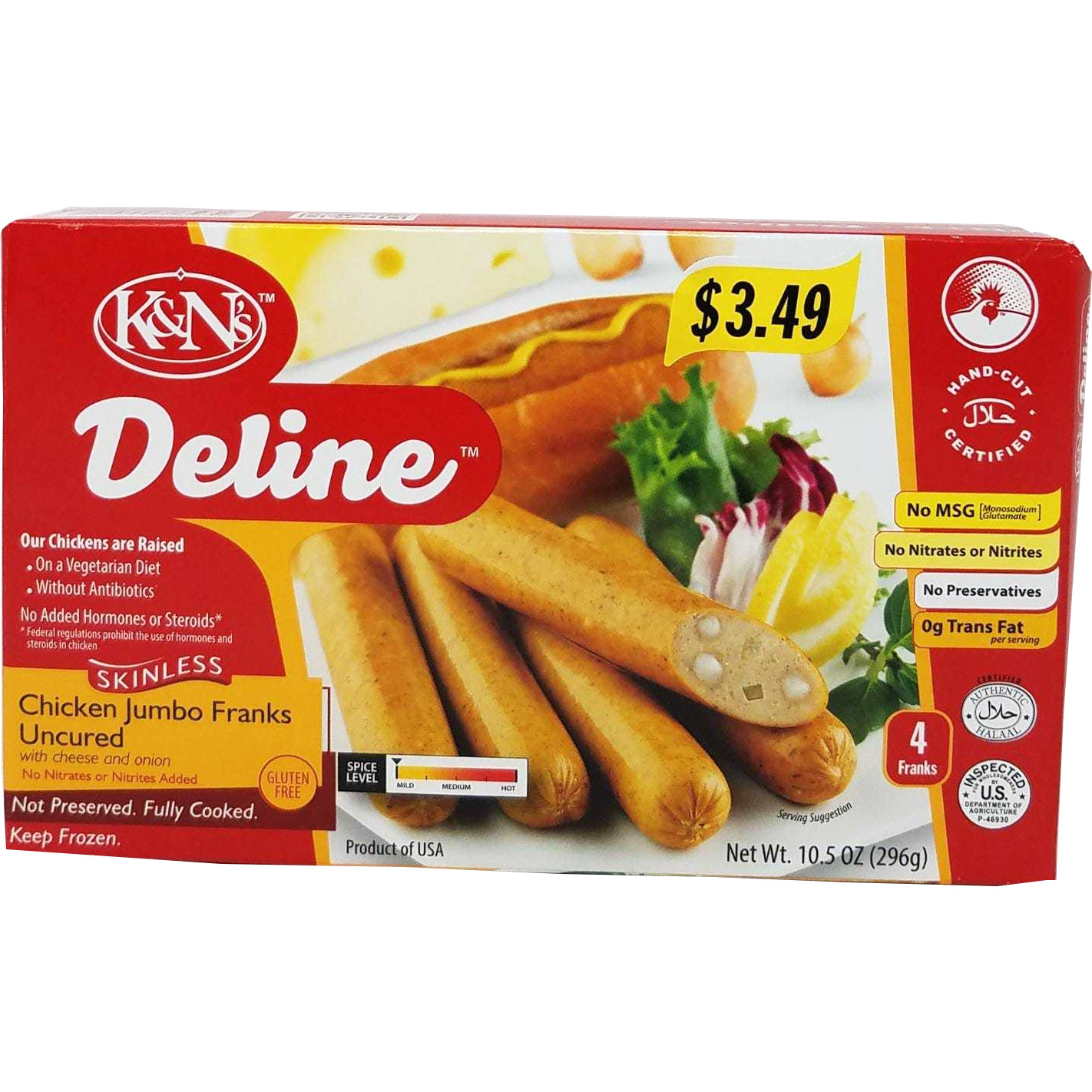 K&Ns Deline Chicken Jumbo Franks - 296 G