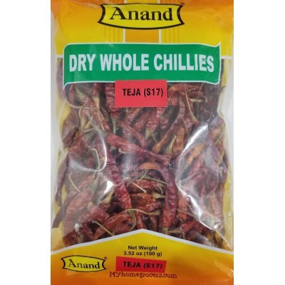 Case of 10 - Anand Dry Whole Chillies Teja - 400 Gm (14 Oz)