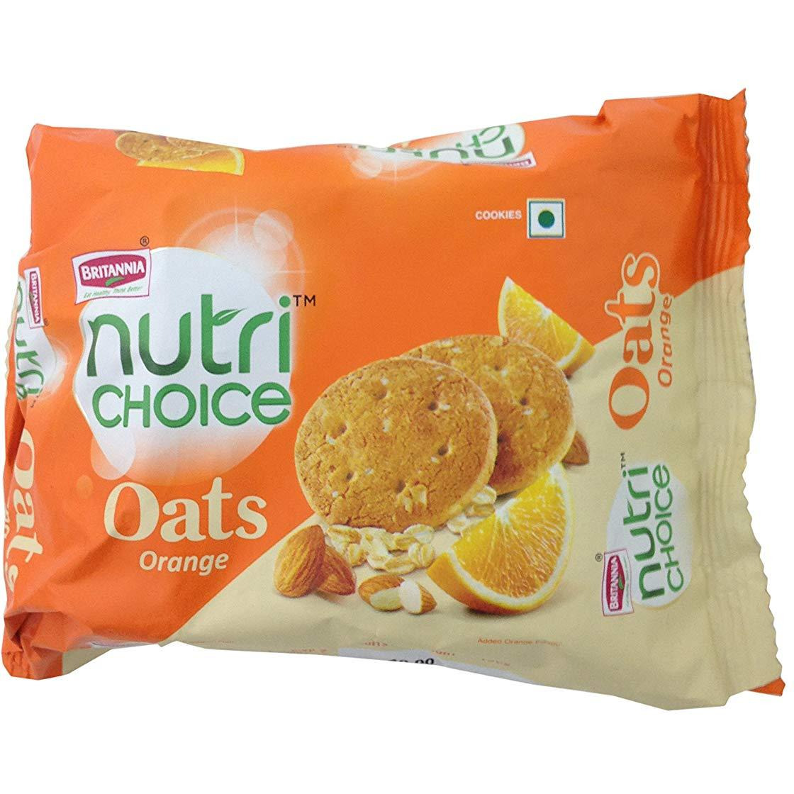 Case of 8 - Britannia Oats Orange Cookies - 450 Gm (15.87 Oz)
