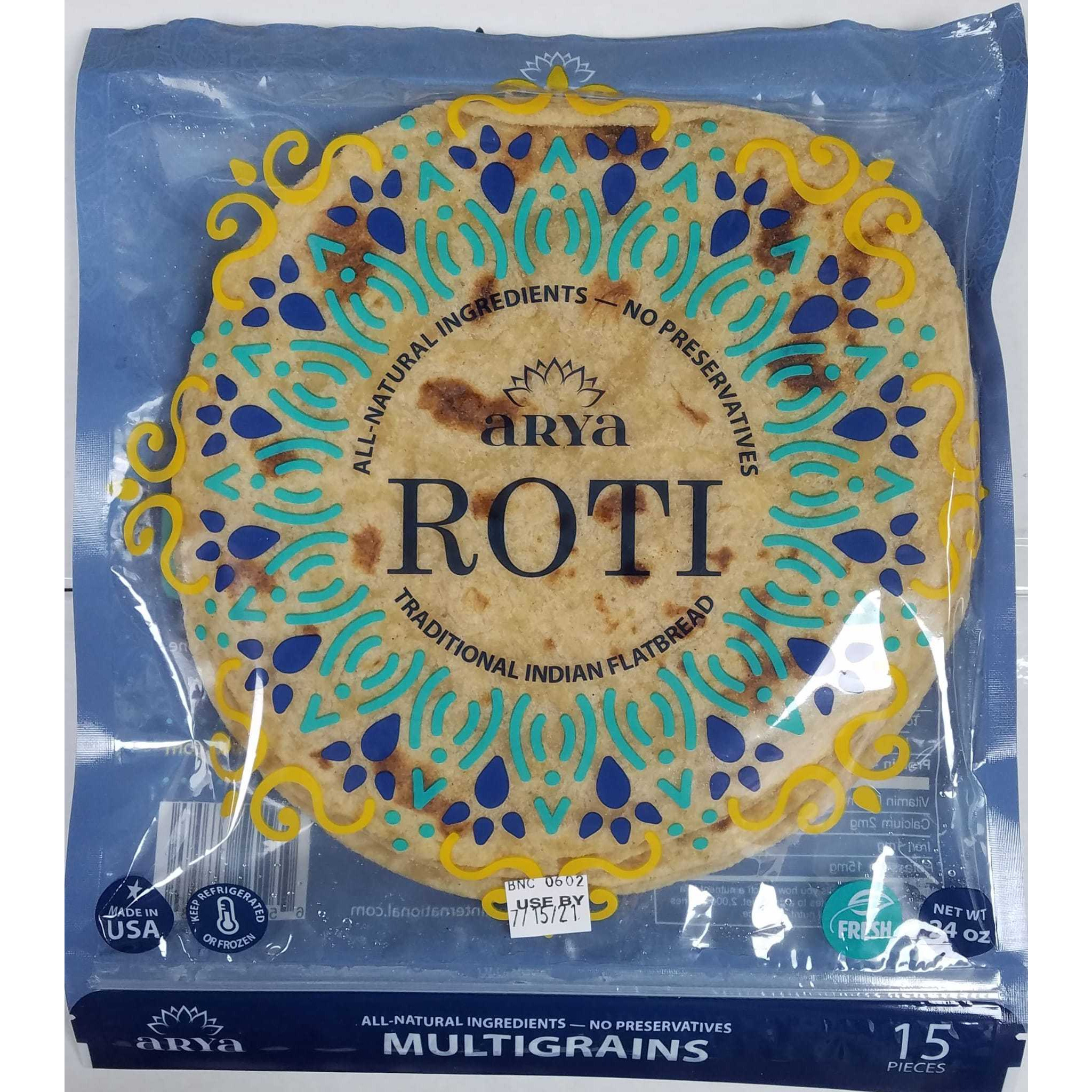 Arya Multigrains Roti 15 Pc - 30 Oz (850.48)
