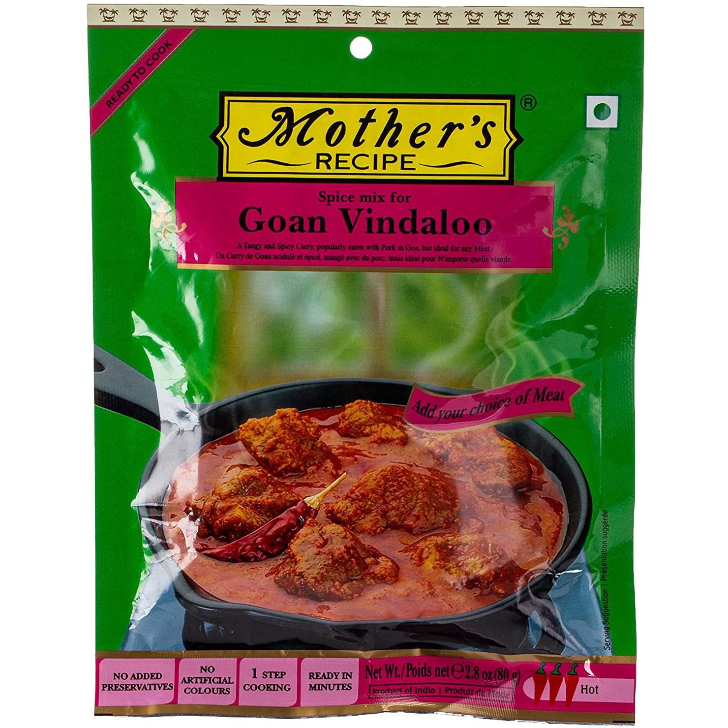 Mother's Recipe Spice Mix For Goan Vindaloo - 80 Gm (2.8 Oz)