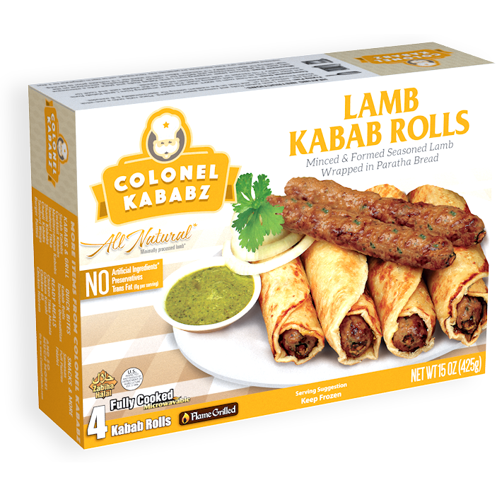 Colonel Kababz Lamb Kabab Roll 4 Pc - 16.7 Oz (1.04 Lb)