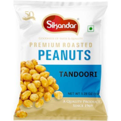 Sikandar Premium Roasted Peanuts Tandoori - 150 Gm (5.29 Oz)