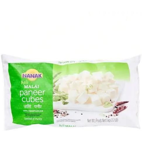 Nanak Malai Paneer Cubes - 1 Kg (2.2 Lb)