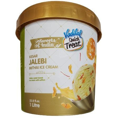 Vadilal Kesar Jalebi Mithai ice cream - 1 Lt (33.8 Fl Oz)