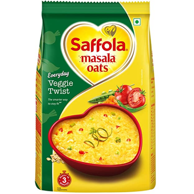 Case of 30 - Saffola Masala Oats Veggie Twist - 482 Gm (17 Oz)