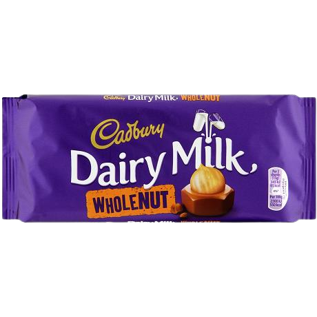 Cadbury Dairy Milk Whole Nut - 180 Gm (6.4 Oz)
