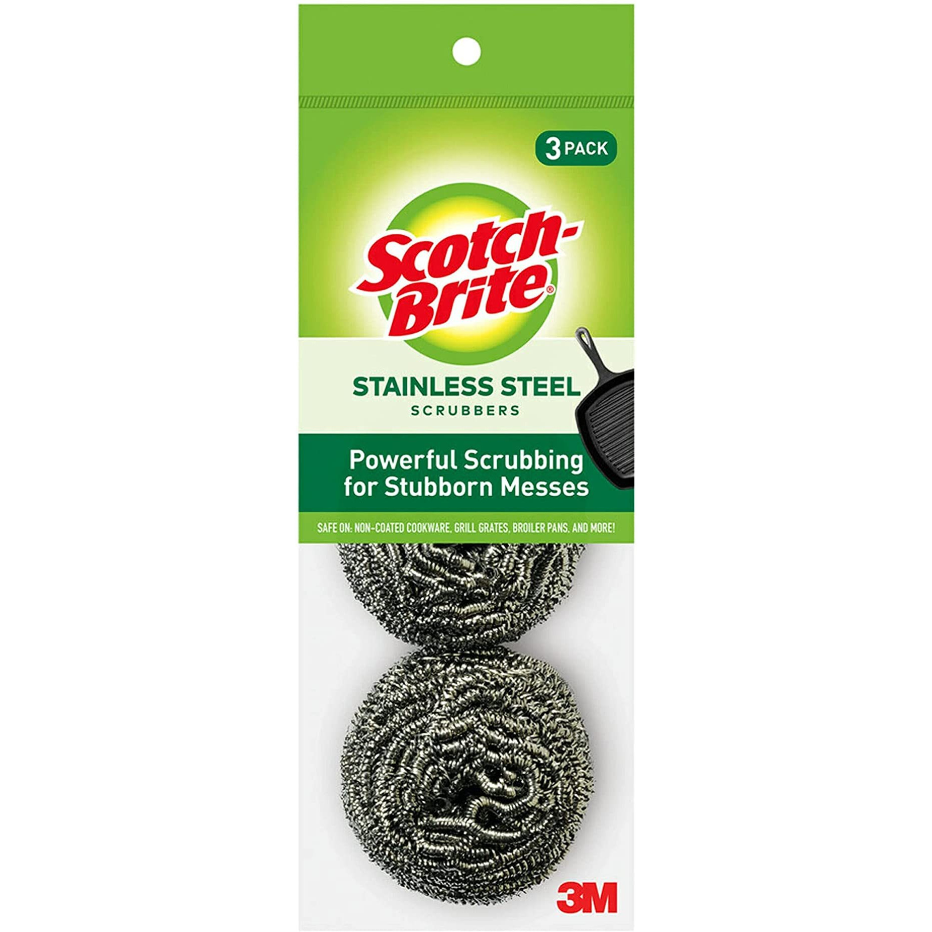 Scotch Brite Stainless Steel Scrubbers - 3 Pc