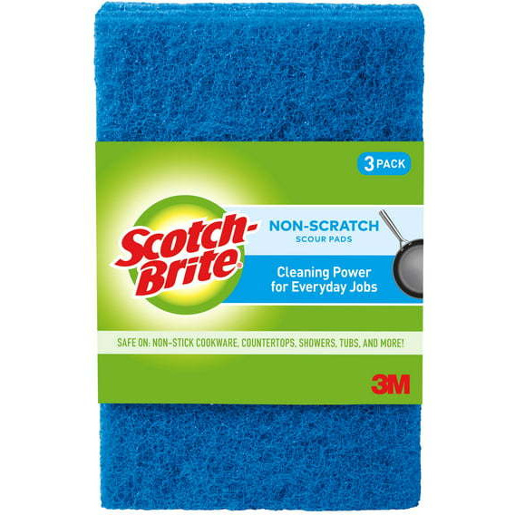 Case of 4 - Scotch Brite Non Scratch Scour Pads - 3 Pc