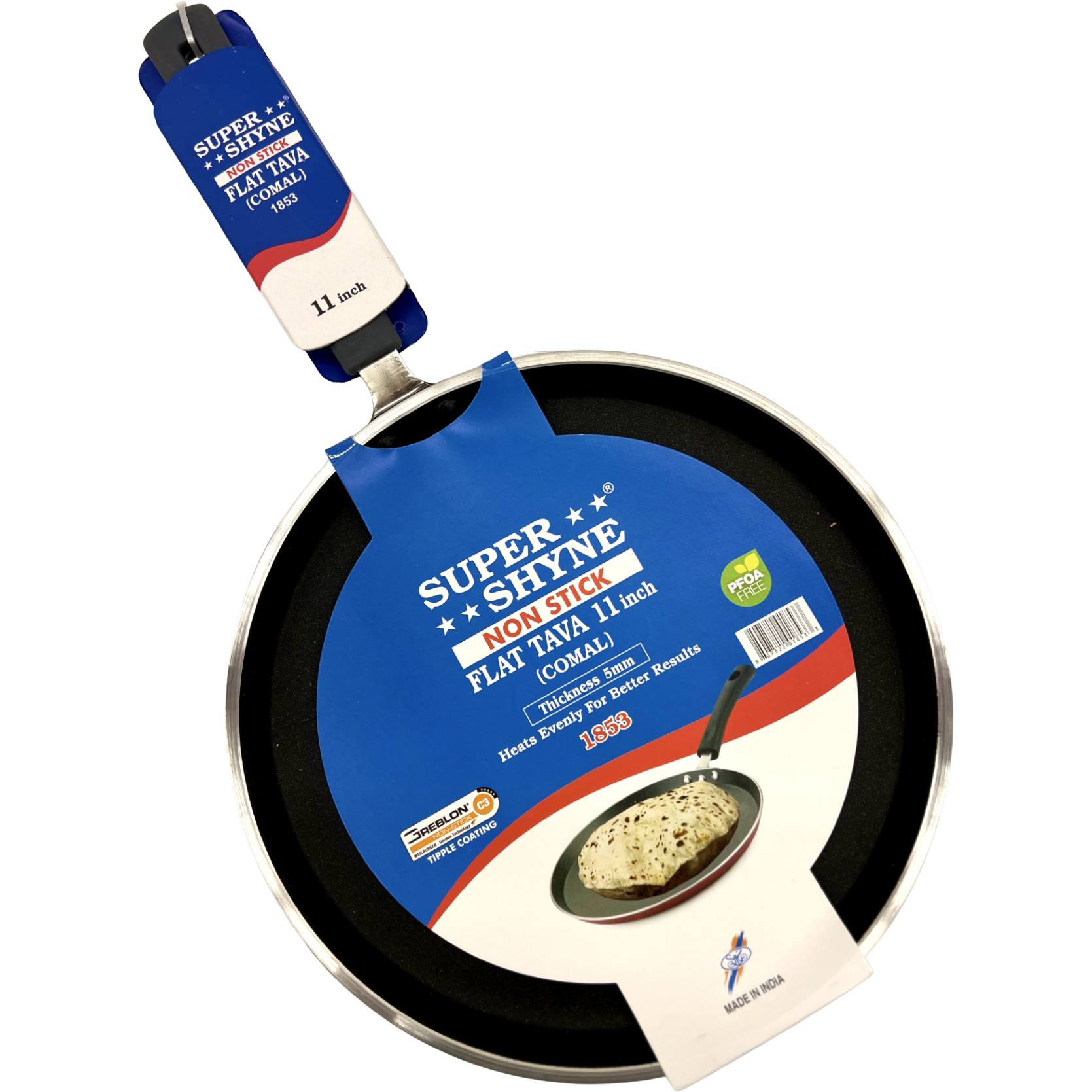 Case of 3 - Super Shyne Flat Tawa Non Stick - 11 Inch