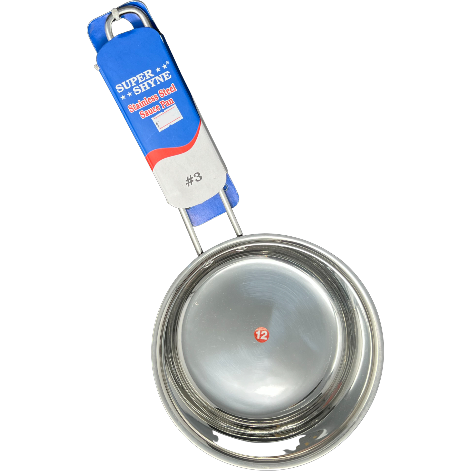 Case of 4 - Super Shyne Heavy Bottom Steel Sauce Pan - 7.5 Inch