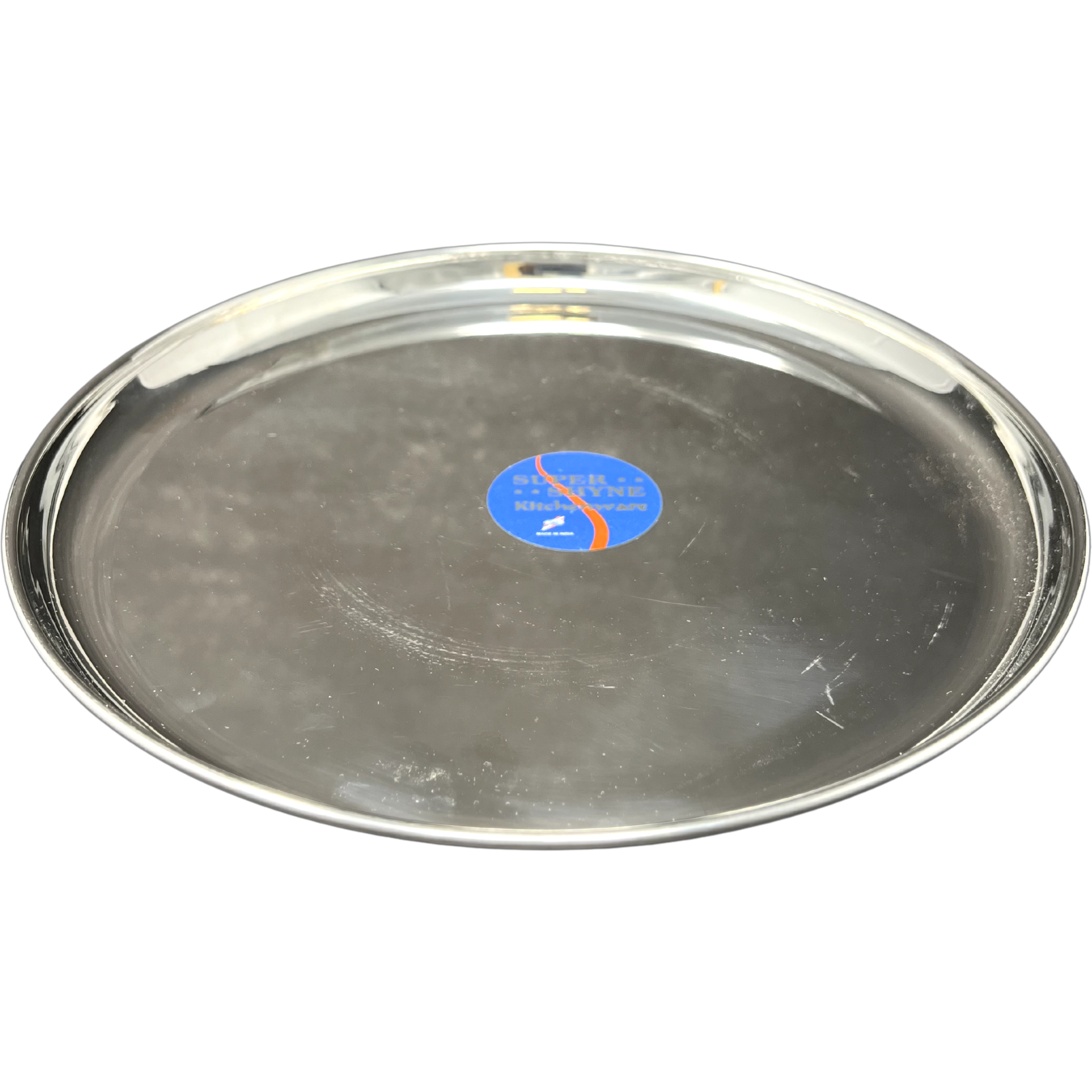 Case of 12 - Super Shyne Stainless Steel Lunch Round Plate - 10 Inch