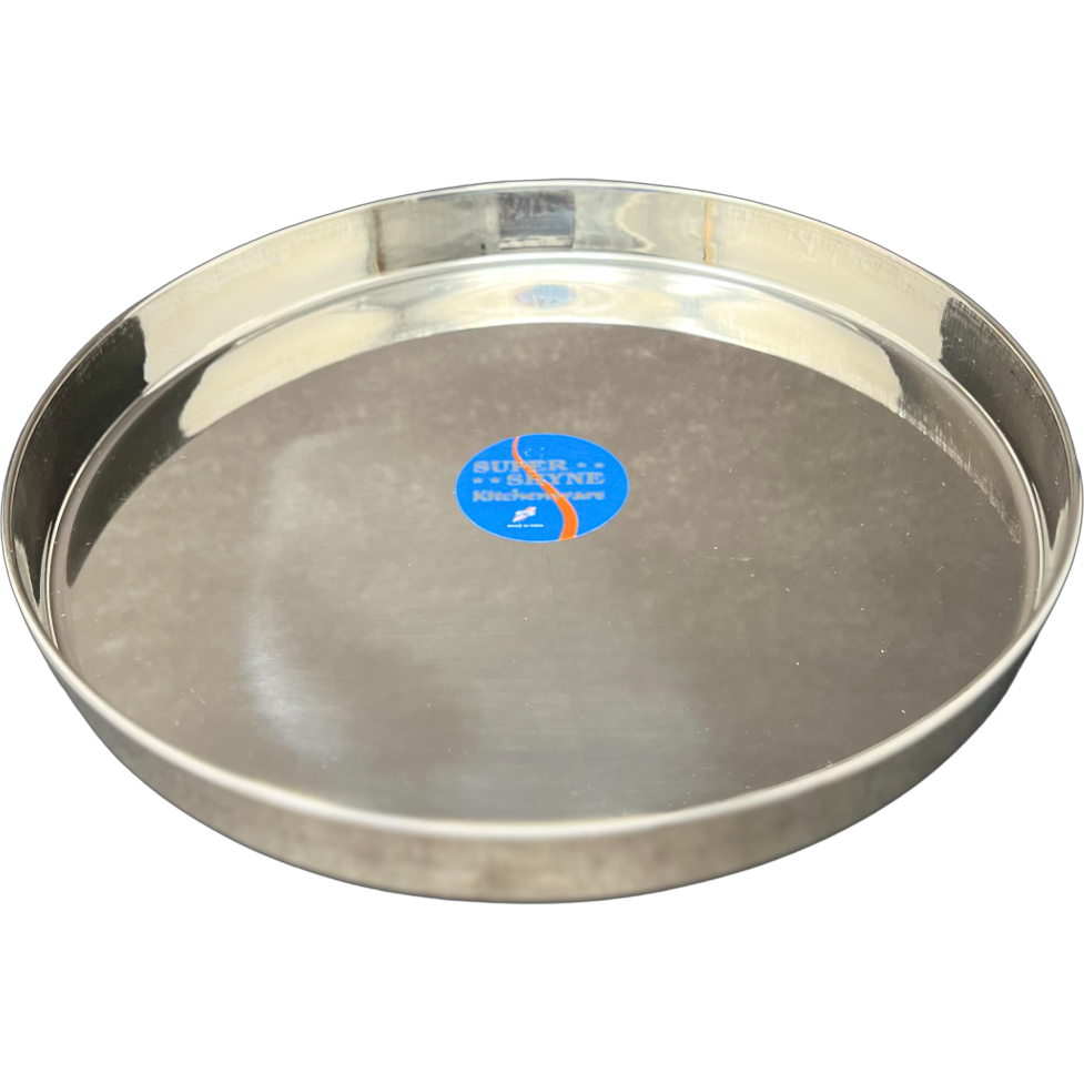 Case of 3 - Super Shyne Stainless Steel Thali - 9 Inch